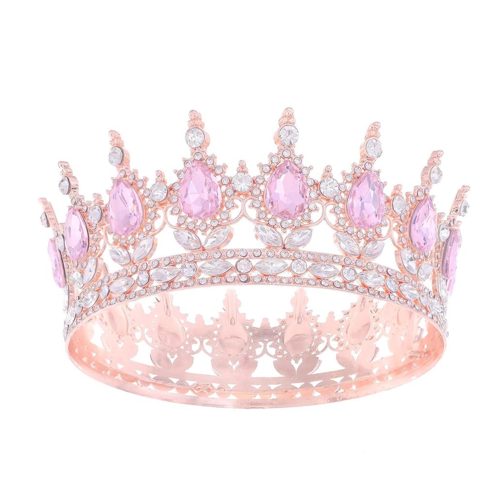 Queen Crown Rhinestone Wedding Crowns and Tiaras for Princess Party Hair Accessories Crown Cake Decorations