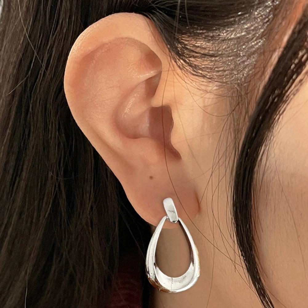 Stud Earrings Jewelry Elegant Geometric Waterdrop Earrings for Women Lightweight Statement Jewelry with Hollow Metal Studs