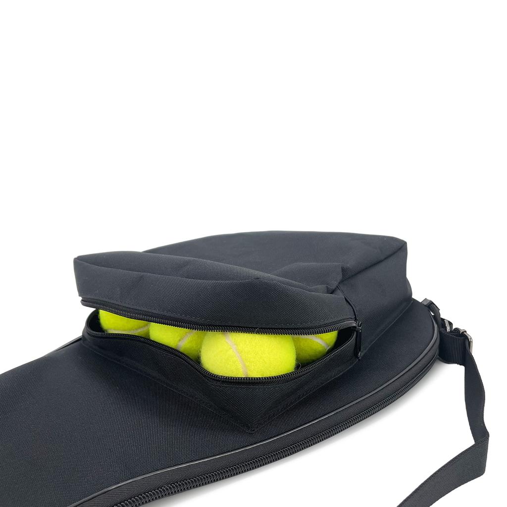 TaktZeit Tennis Racket Portable Racket Case for One Lightweight Padded Tennis Racket Case Cover, Racket, (Black - Pocket, 80cm)