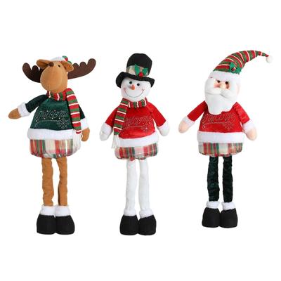Adjustable Leg Christmas Characters Stylish Plush Decoration Home Accessory Portable for Holiday Ornament Display