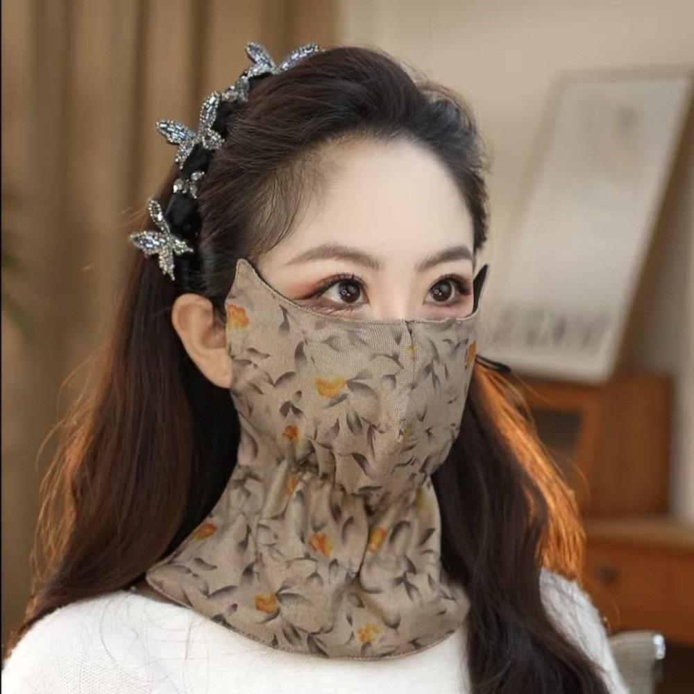 Thickened Warm Face Mask Flower Cycling Cold-Proof Scarf New Winter Neck Warmer Women