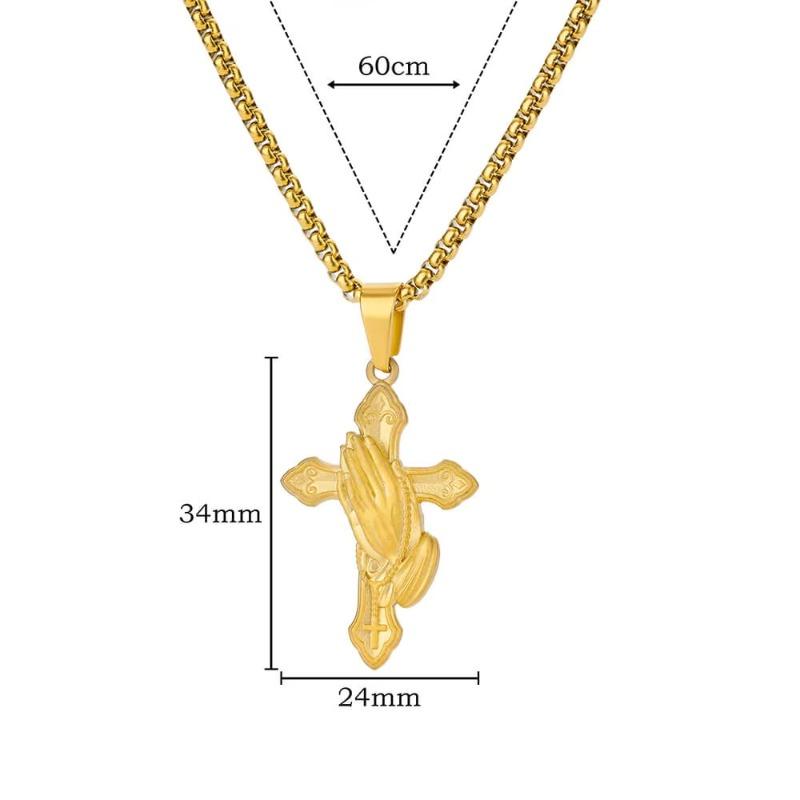 Heiß verkaufendes Kreuzanhänger Edelstahl k vergoldet Nische schlichte Mode Schlüsselbeinkette Halskette