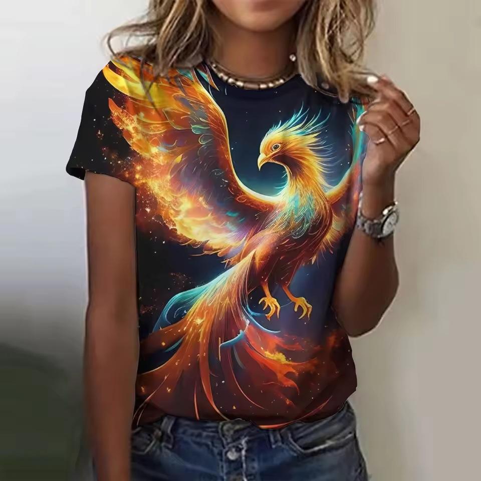 Fashion Printed Women's Top Casual Short Sleeve Crew Neck T-Shirts Women’s