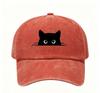 Small Black Cat Print Retro Street Feng Shui Wash Men and Women Baseball Cap Casual Outdoor Sun Hat