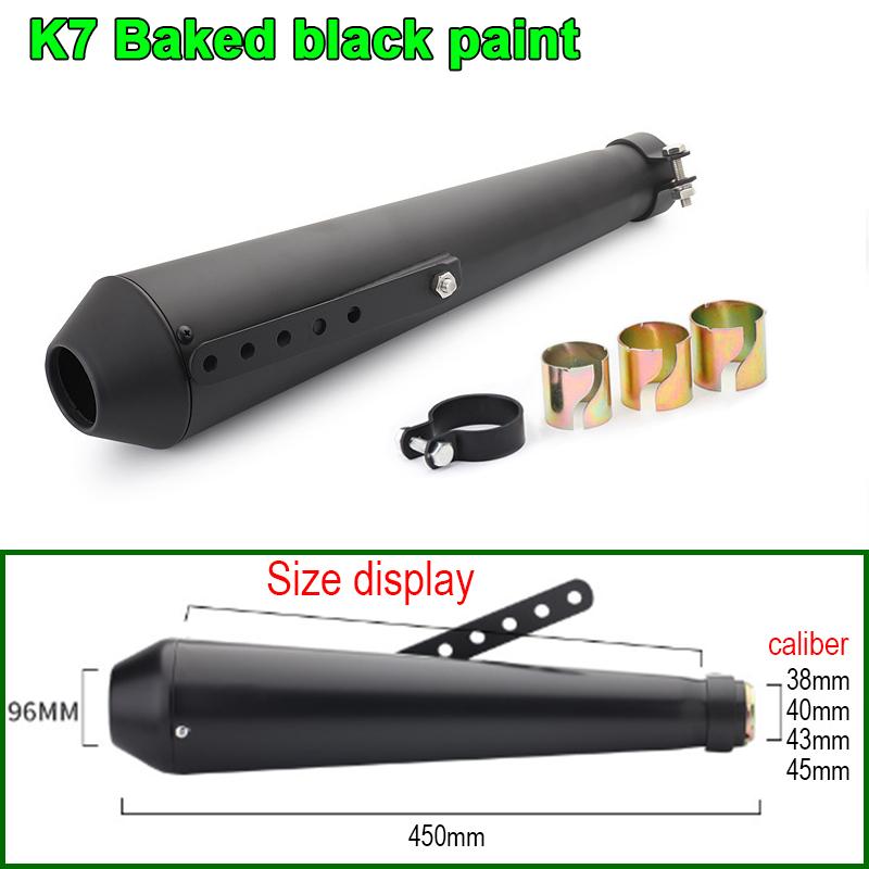 Universal Motorbike Exhaust Pipe Vintage Classic Electroplating 38-45mm Motorcycle Modified Accessories Exhaust Tail Section