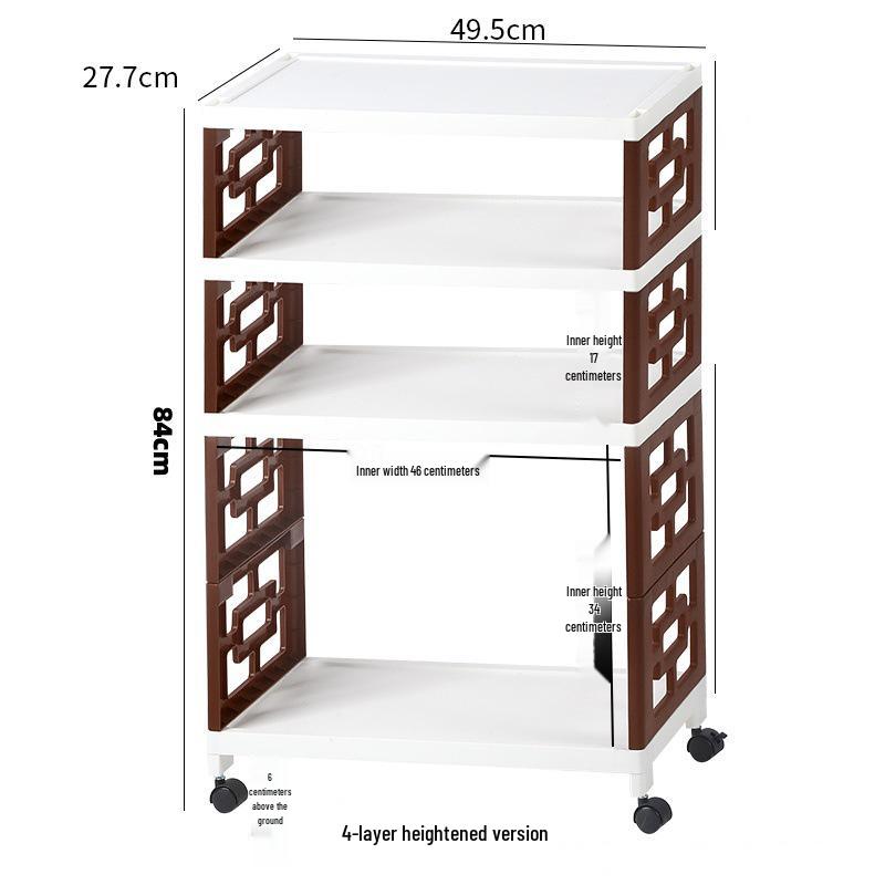 Multi-Layer Movable Storage Rack for Kitchen and Shoes