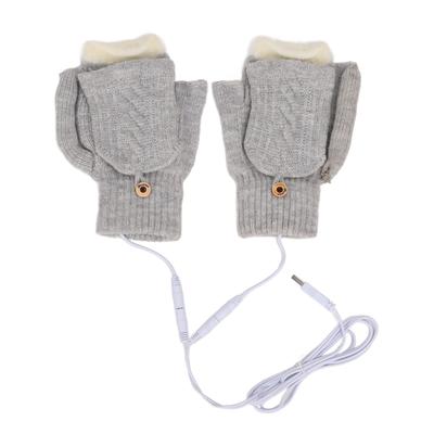 USB Heating Gloves Warm Cotton Full Finger and Half Fingerless Double Sided Heated Gloves for