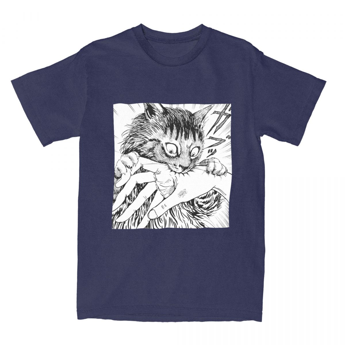 

Junji Ito Comic T Shirt Japanese Horror Cat Novelty T Shirts Short-Sleeve Y2K Tshirt Summer Cotton O Neck 4XL 5XL 6XL Top Tees 4XL