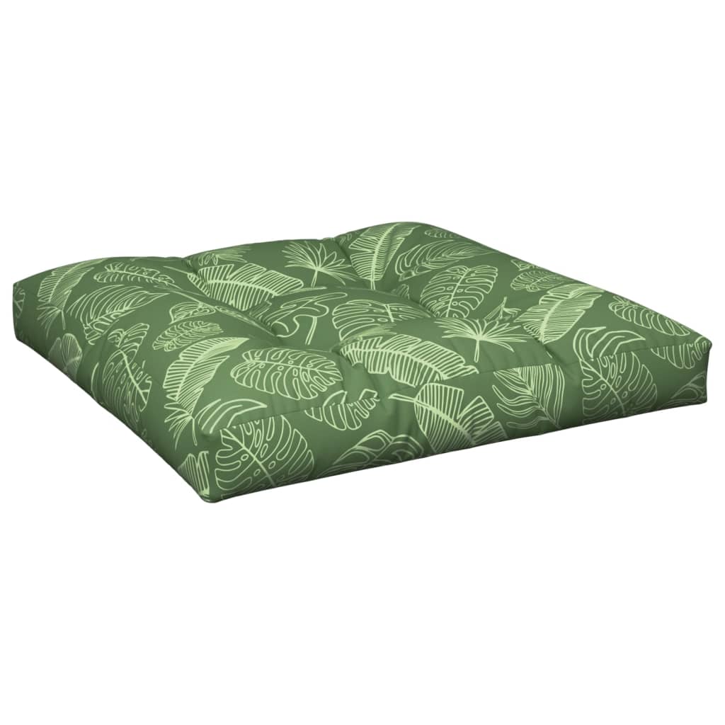 Pallet Cushion with Leaf Pattern 70 x 70 x 12 cm Fabric