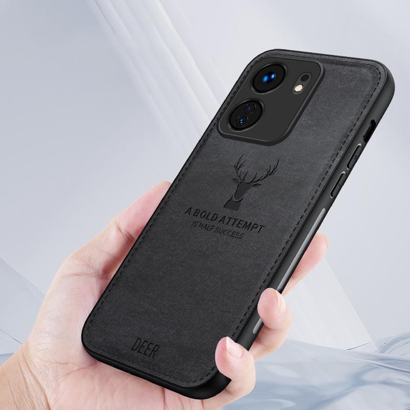 For Xiaomi Redmi 13C 4G/Poco C65 4G Phone Case Deer Pattern Cloth Textured Anti-Slip