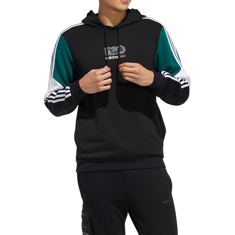 Adidas Neo Brilliant Hoodie 2 With Colorblock Design Men Hoodies Black GU0835