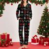 Women's Casual Fashion Christmas Print Long-Sleeve Top And Pants Homewear Set