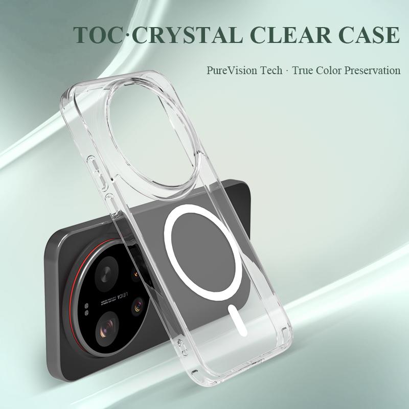 LeReach For Xiaomi 17 Ultra 5G Toc Crystal Clear Case Magnetic Soft TPU+ Acrylic Back Panel Ultra-thin 360 Back Cover Protection