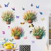Flower Basket Butterfly Rose Peony Decals Self-adhesive Waterproof Wall Sticker