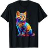 Cute Cat for Kids Kitten Lovers Colorful Art Kitty Adoption T-Shirt