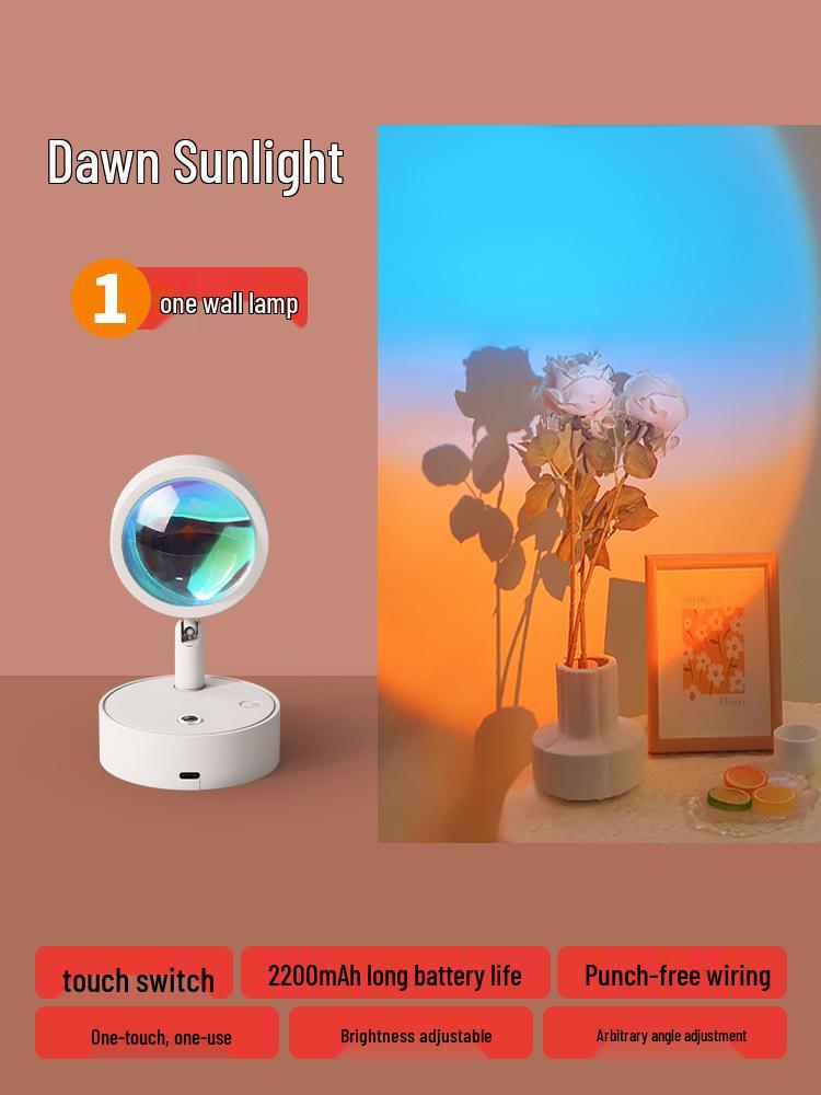 Wireless Rechargeable Wall Spotlight with Remote Control - Sunset Ambiance Lighting, Long Battery Life, No Wiring Needed