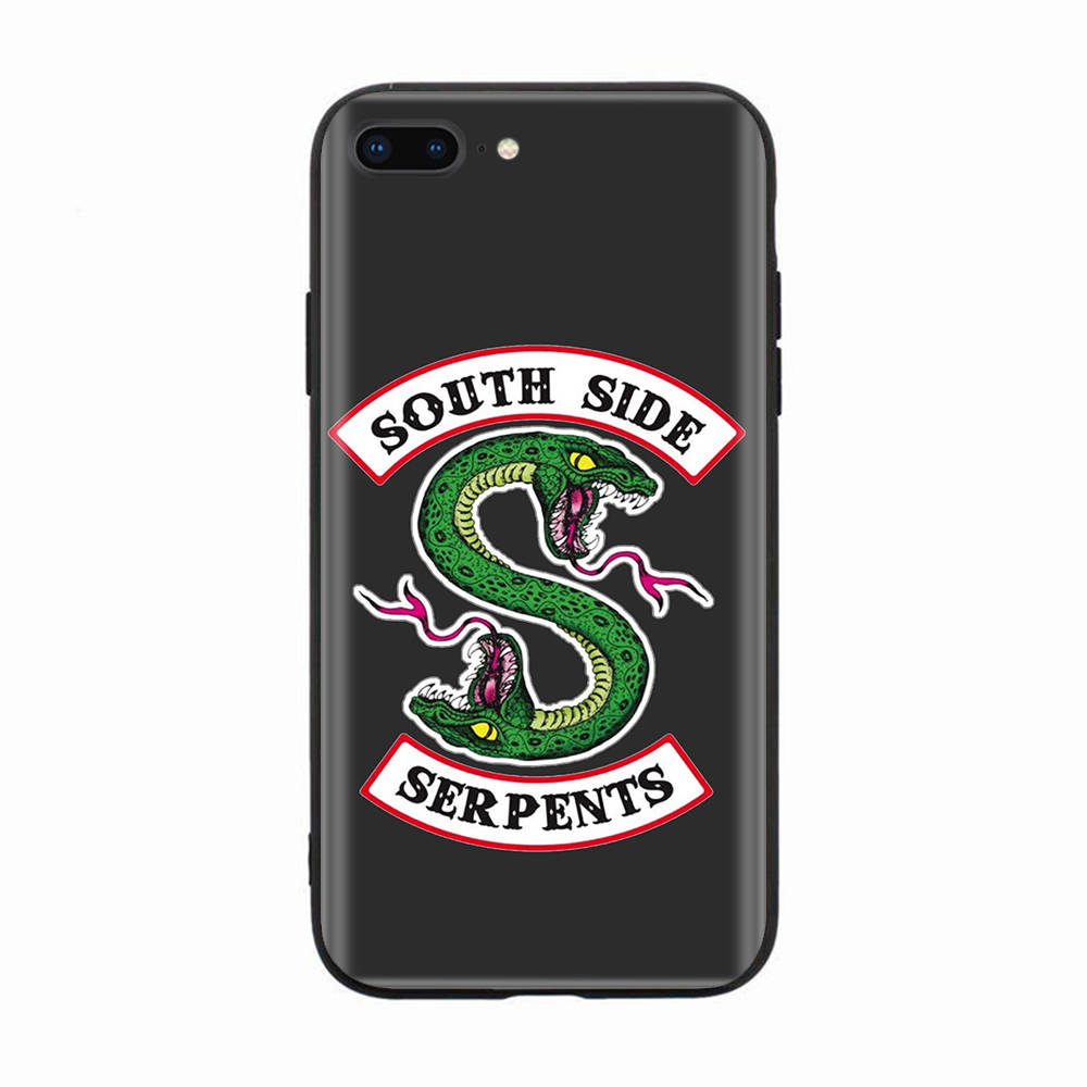 Black Case for Xiaomi Redmi 13C Note 9 iPhone XR 7 8 14 15 11 12 13 X XS Pro Max Samsung A25 S23 S24 FE Ultra Plus South Side Serpents