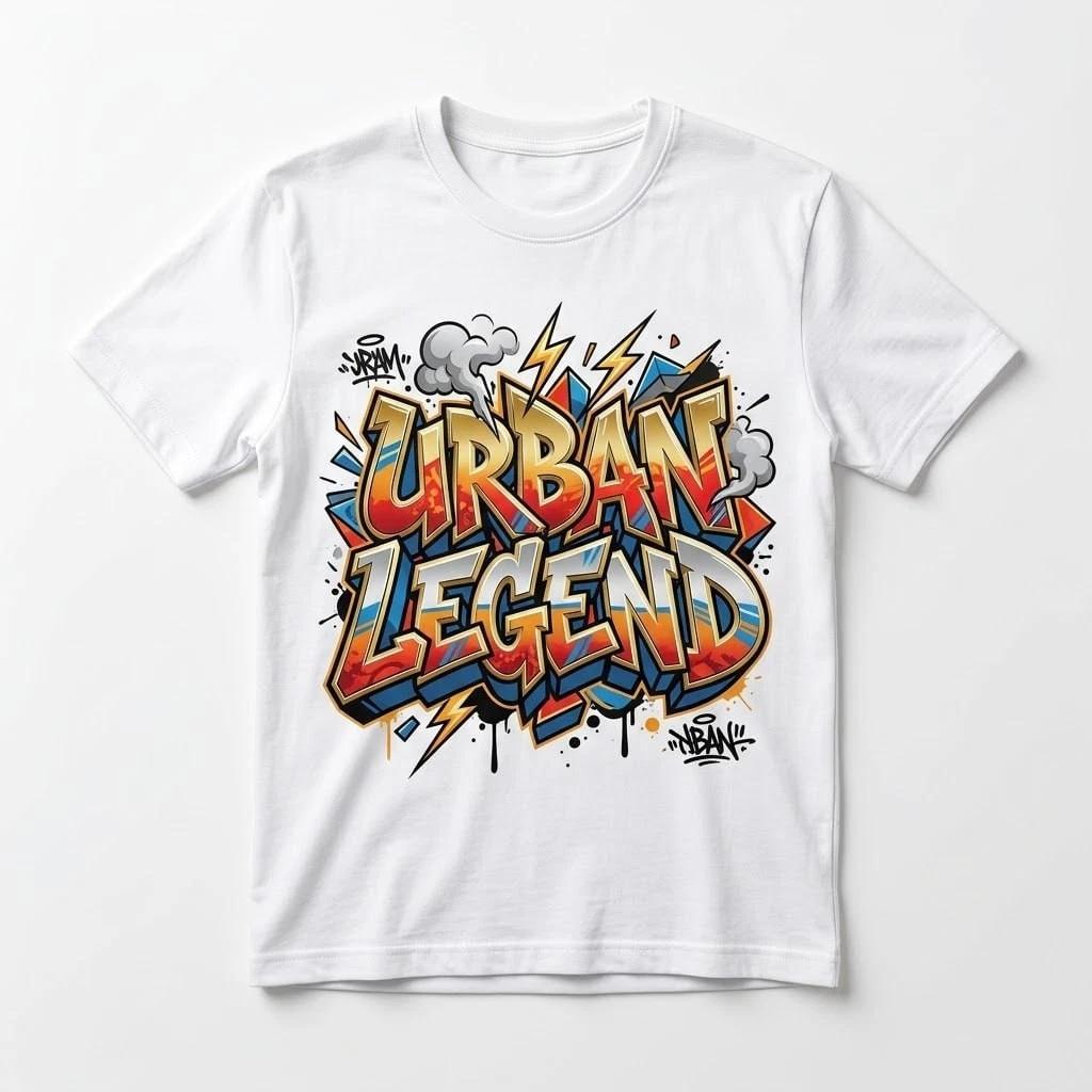 Urban Legend Graffiti T-Shirt - Cool Streetwear Graphic Tee for Men & Women XXXXL
