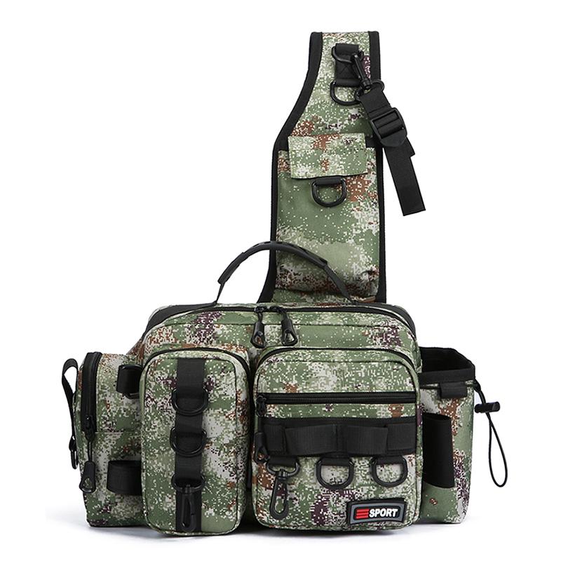 

Fashion Climbing Bag Waist Packs For Men Durable Oxford Hiking Travel Outdoor Sport Tactical Crossbody Fishing Waist Fanny Pack 37cmX22cmX15cm