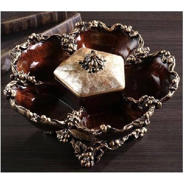 Fruit Bowl Basket European Style Fruit Plate Retro Living Room Candy Plate Large Household Dried Fruit Plate Coffee Table Decoration Ornaments Fruit