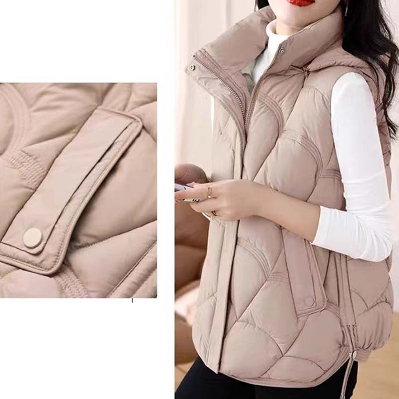 Damen Übergröße Warm Dick Warm Westen Herbst Winter Mode Locker Kapuzen Ärmellos Parka Mantel