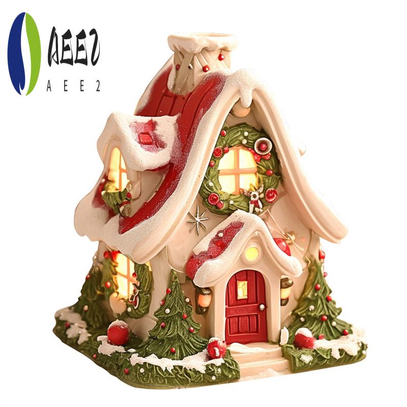 

AEE2-Christmas Snow House Resin Ornaments Home Desktop Aromatherapy Holiday Atmosphere Decorations