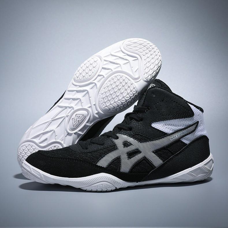 

High Top Children Size 30-38 Boxing Wrestling Shoes Womens SAMBO Squat Fitness Sneakers White Blue Breathable Fighting Boots 38 чёрный