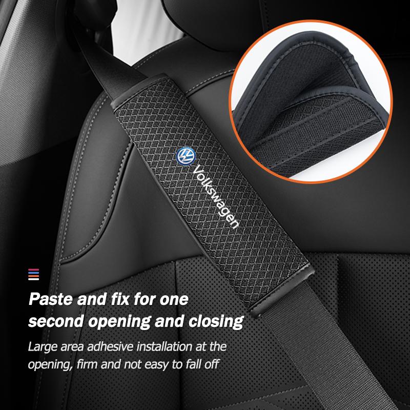 137Car Safety Seat Belt Harness Shoulder Adjuster Pad Cushion For Volkswagen Scirocco Jetta Beetle Golf 4 5 6 Passat Polo B5 B6