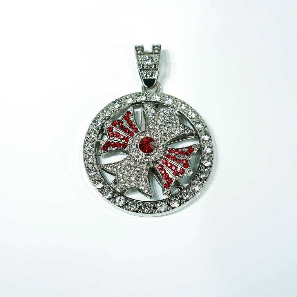 Fashion Trend Rotatable Cross Alloy Pendant Hip-hop European and American Style Men's Cuban Chain Necklace Accessories