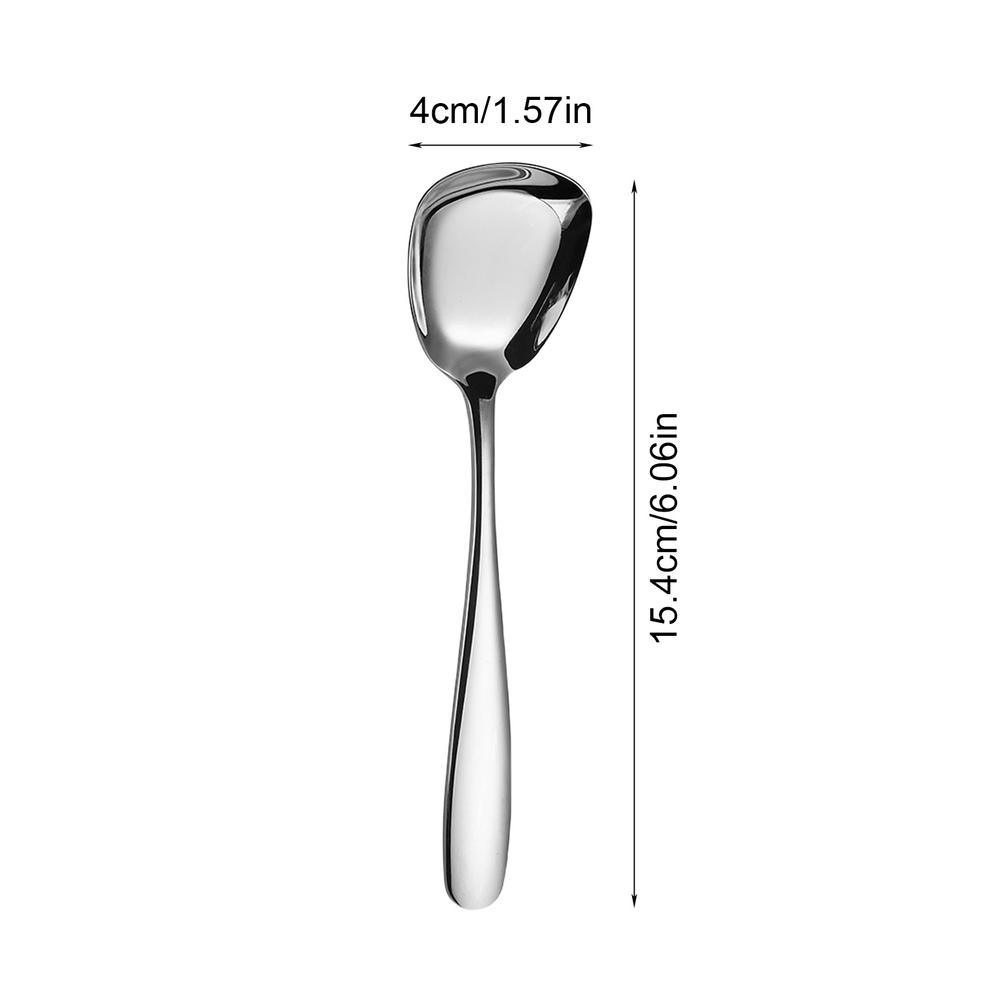 Metal Square Measuring Spoons Stainless Comfortable Handle Sugar Spoon Dry Or Liquid Food Eating Spoon For Dessert Ice Cream
