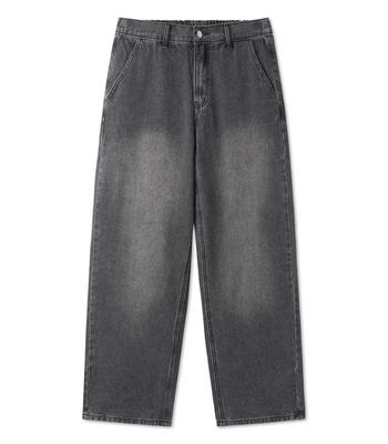 BLACKBROWN Wide-Fit Elastic Denim Pants [Washed Gray]