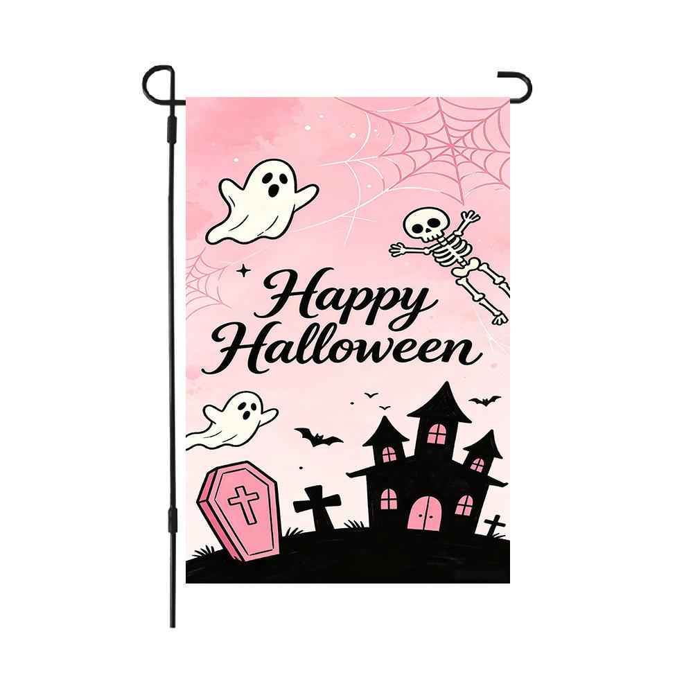 Halloween Garden Flag Linen Double Sided Yard Decoration Flag (2pcs)