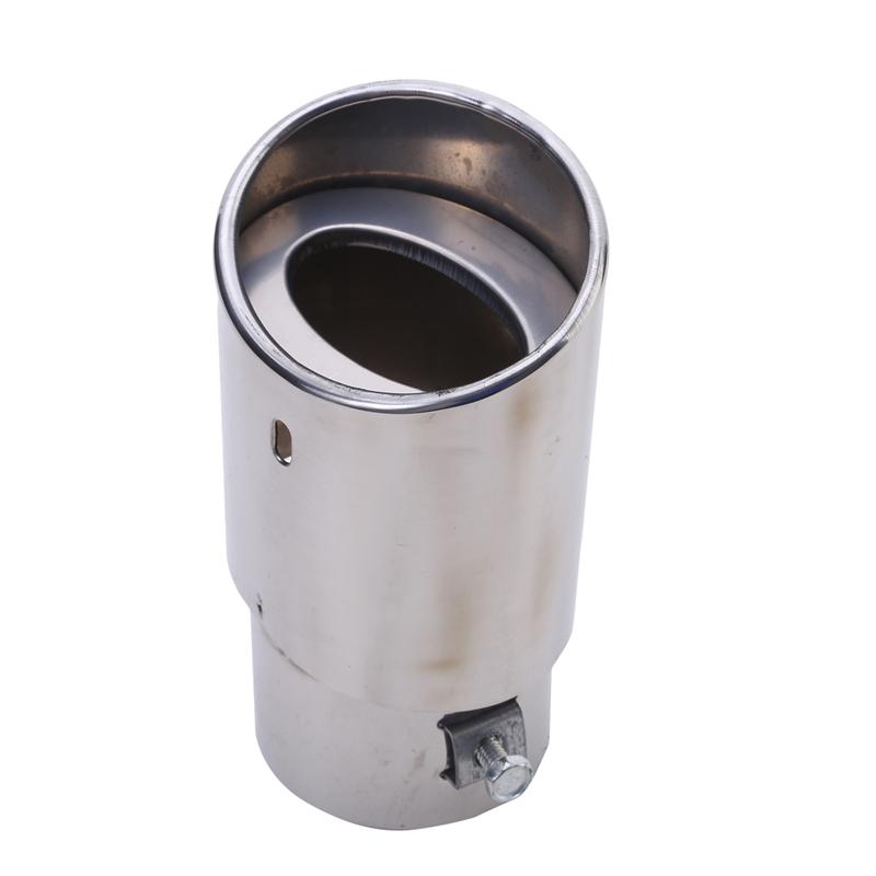 Punta de tubo de silenciador de escape redonda y recta trasera de coche cromada de acero inoxidable Universal