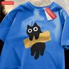Adaptive Tape Cat Cartoon Printprint Mans Tee Clothing Cartoon Comfort Tshirt Round Neck Tshirts Retro Sxxxl Half Sleeve