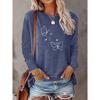 Fashionable and simple design with heart and butterfly motifs, round neck, long sleeves T Shirts for women in spring, summer, autumn, and winter