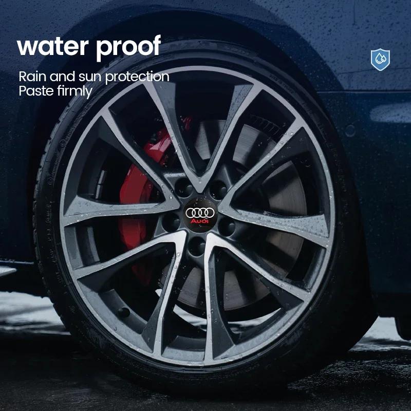 4Pcs 56mm Car Wheel Center Hub Cap Badge Logo Emblem Decal Wheel Sticker For 2c A3 A4 A5 A6 Q3 Q5 Q7 TTf1