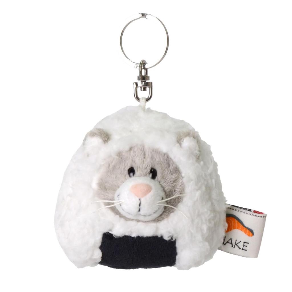 Keychain Gray Cat Rice Ball 8cm Cat Plush Toy White [Niki] W8×D8×H7cm