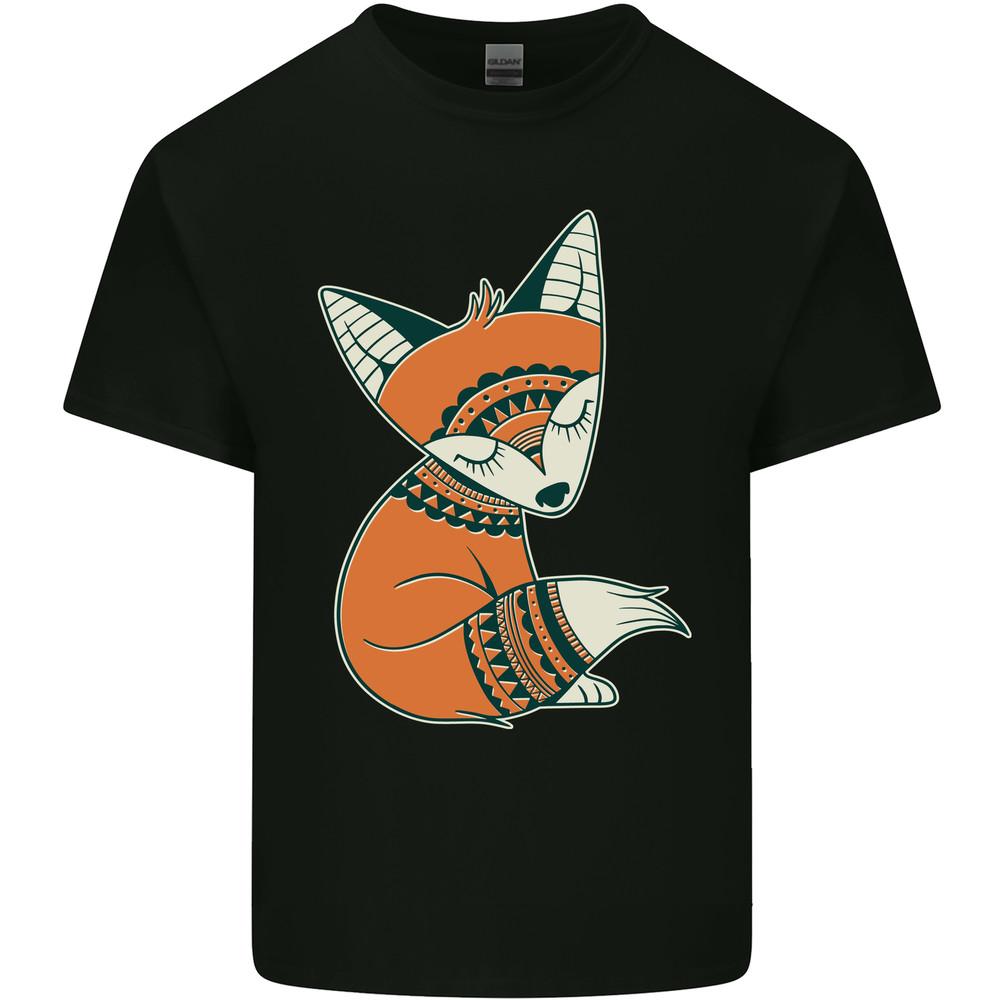 A Cute Tribal Fox Mens Light Cotton T-Shirt Unisex T-Shirt XXXL