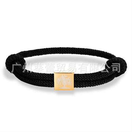 Classic Tree Of Life Hand Rope Stainless Steel Gold Buckle Tree Of Life Adjustable Men'S And Women'S Bracelets