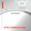 Evans EC2 Clear Drum Head 6 Inch Two-Ply 7mil Thickness Authentic Product