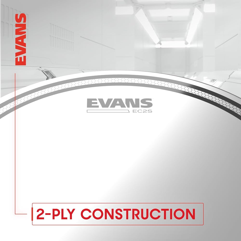 Evans EC2 Clear Drum Head 6 Inch Two-Ply 7mil Thickness Authentic Product