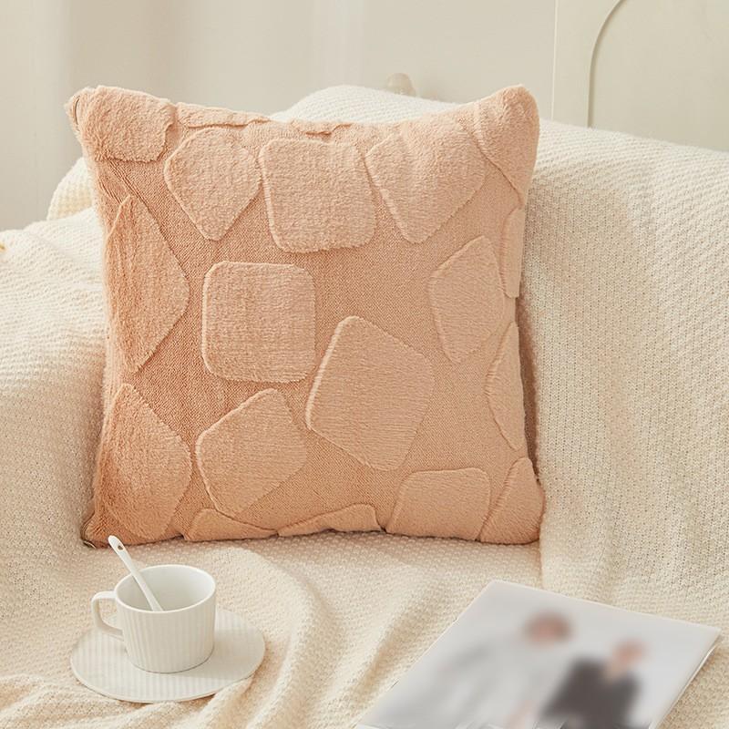 Faux Rabbit Fur Pillow Cover Super Soft Solid Color Cushion Cover Living Room Sofa Bedroom Plush Cushion Home Decoration