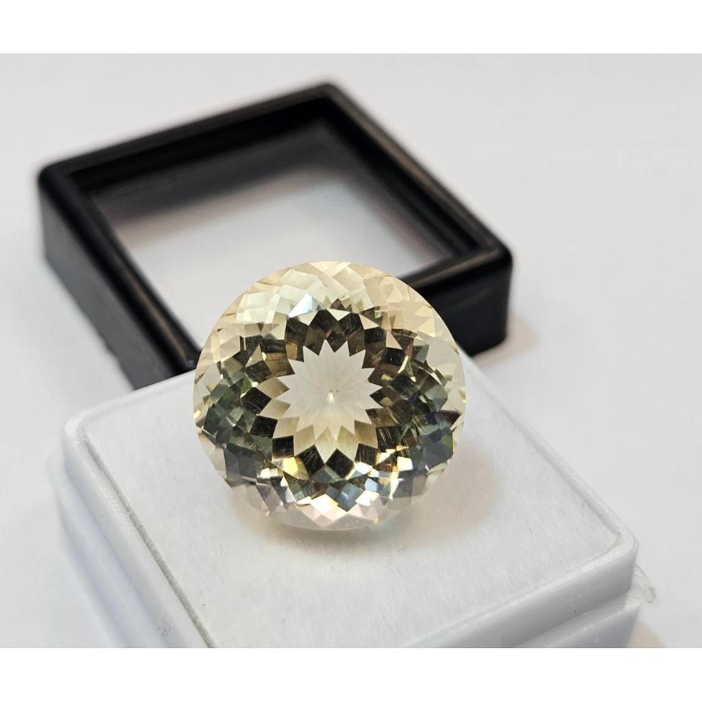 19+ Ct Light Yellow Sapphire Round Cut Beautiful Loose Gemstone