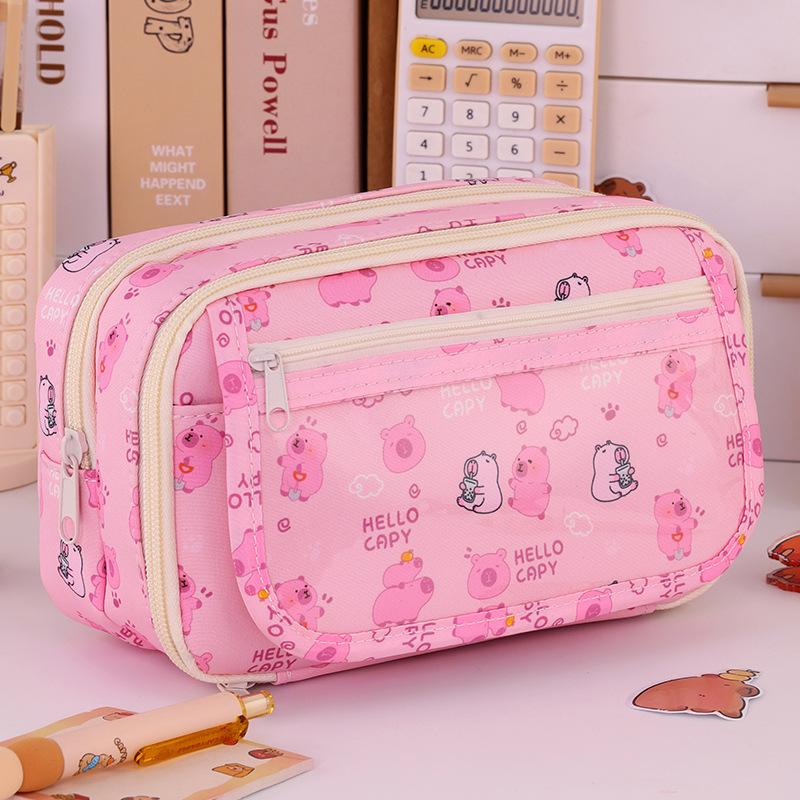 

Пенал большой вместимости «Капибара» для девочек: Идеально для учеников начальной и средней школы