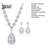 Zircon Pendant Necklace Crystal teardrop and Earrings Set for Women