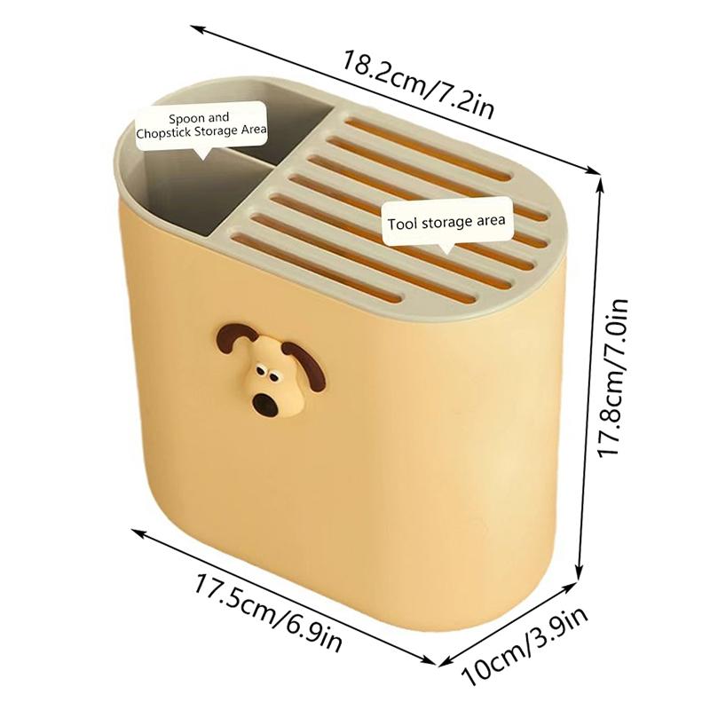 Kuchyňský úložný stojan na hůlky Úsporný držák na nádobí Kuchyňská krabička na odkapávání hůlek Stojan na uložení kuchyňských nožů
