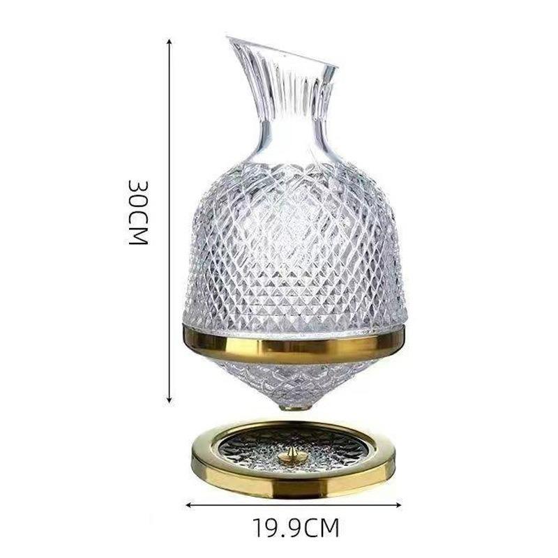 High Grade Crystal 360° Rotating Decanter Tumbler 1500ml Wine Aerator Dispenser,Luxury Bar Gift&Home Use