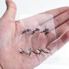 3pcs European-Style Carp Fishing Hooks With Bent Shank Anti-Weed Design High-Carbon Steel Rubber Bead Float Rig