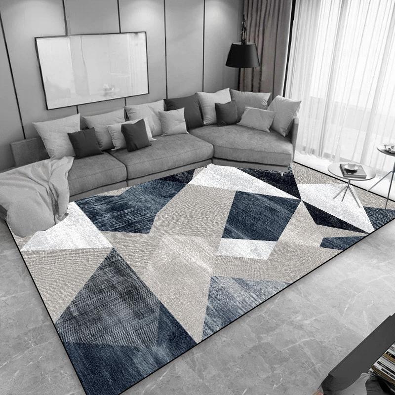 Modern Light Luxury Carpets for Living Room Geometric Sofa Area Rug Large Bedroom Decoration Rugs Non-slip Coffee Tables Mat
