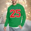 Christmas Print Loose Fit Round Neck Sweatshirt For Men
